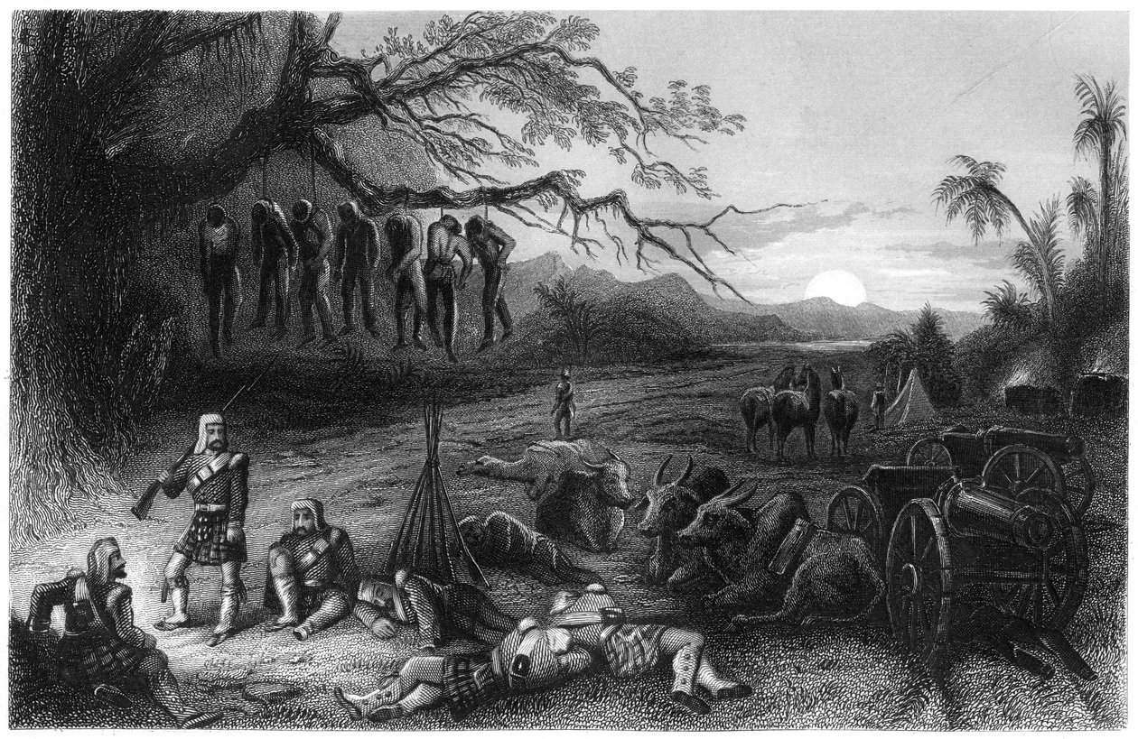 Útok na hlídku Highland Brigade, 1857, c1860 od Unbekannt