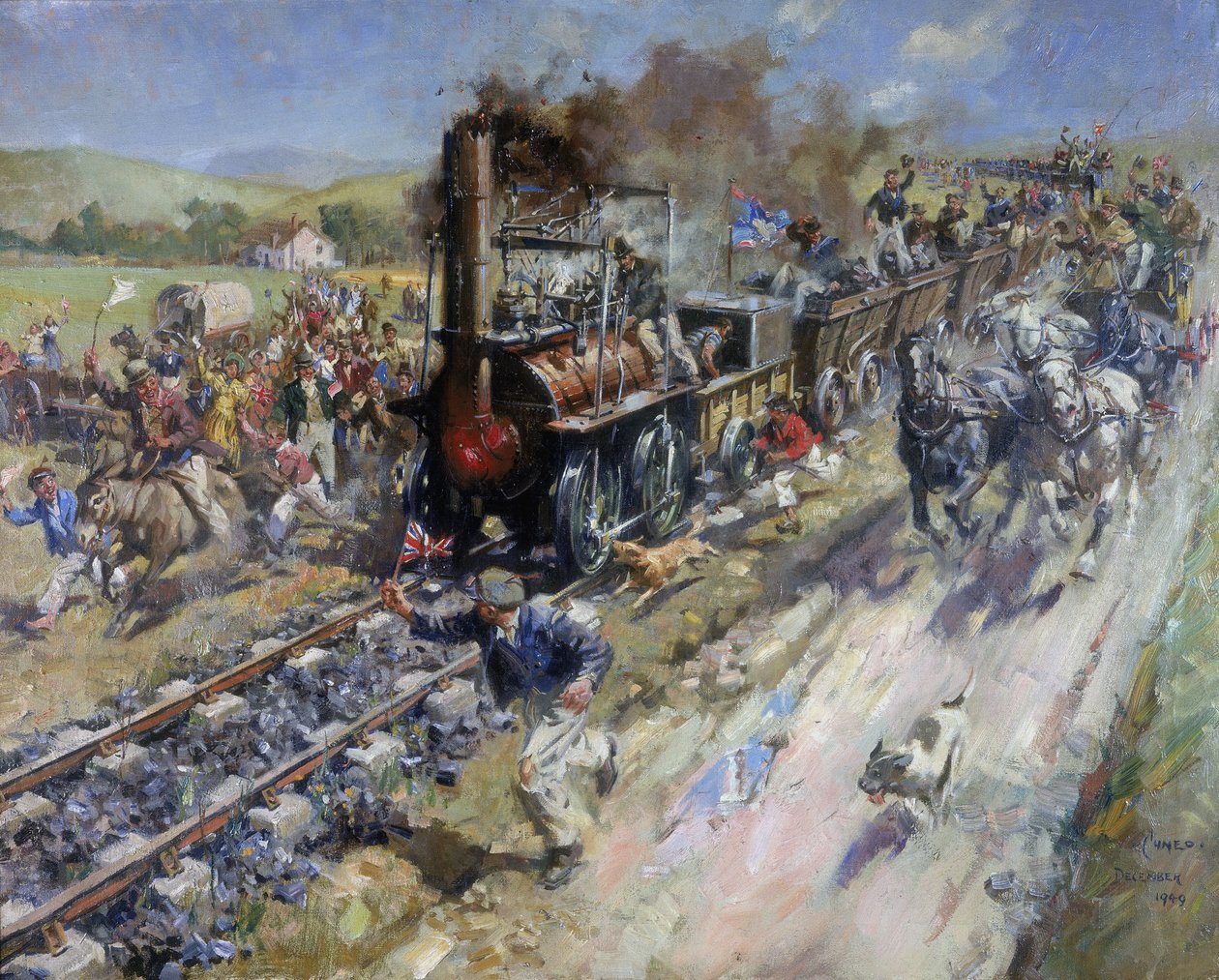 Otevření první veřejné linky Stockton a Darlington Railway od Unbekannt