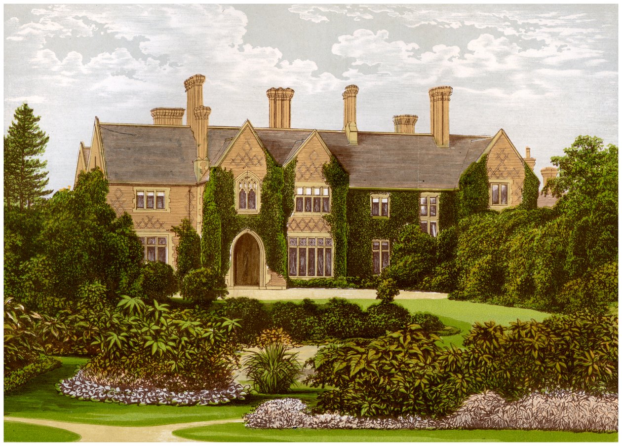 Oxley Manor, Staffordshire, domov rodiny Staveley-Hill, c1880 od Unbekannt