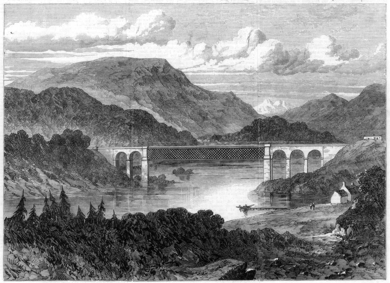 Oykelský viadukt, železnice Sutherland, 1866 od Unbekannt