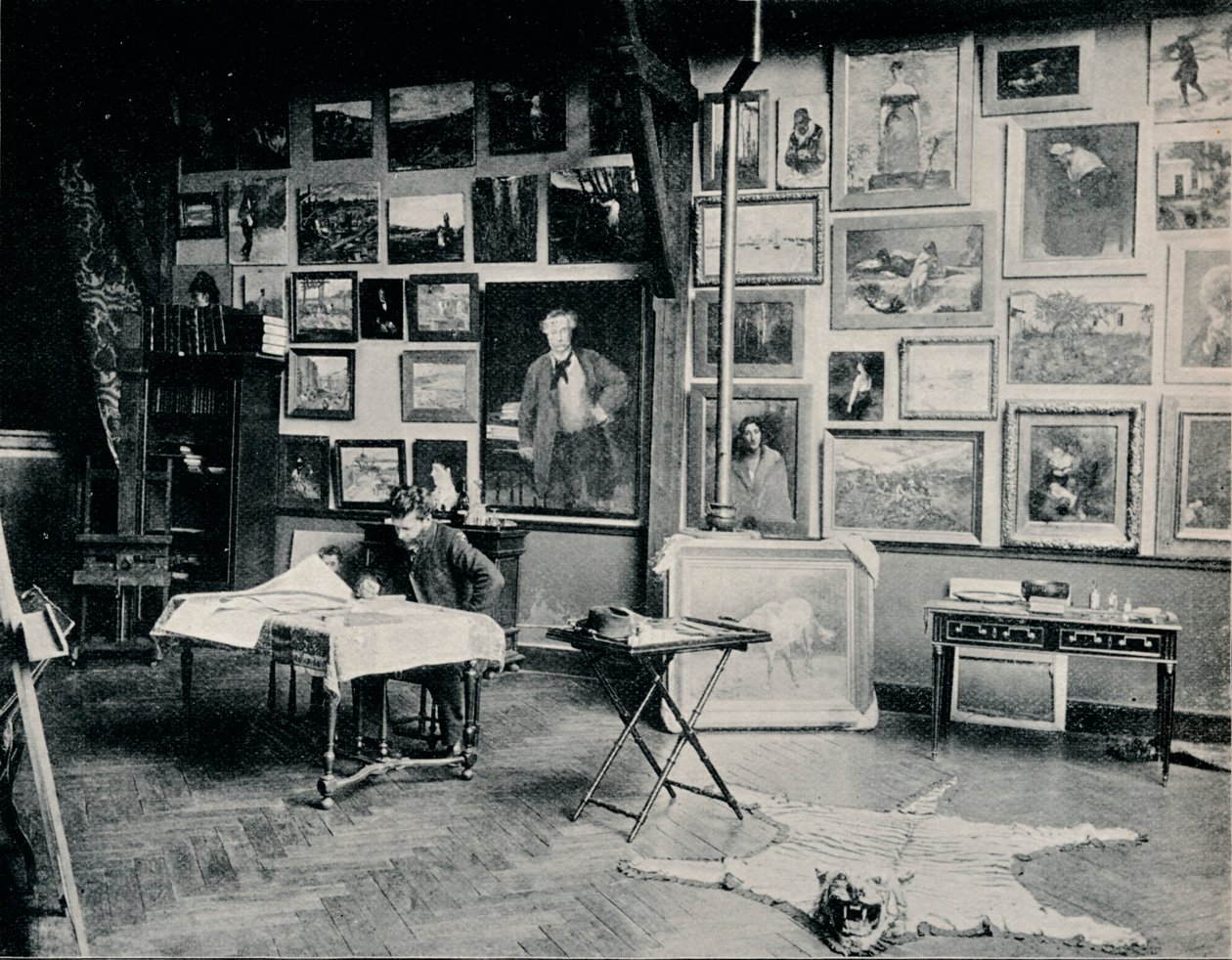 P. Roll ve svém ateliéru, c1897 od Unbekannt