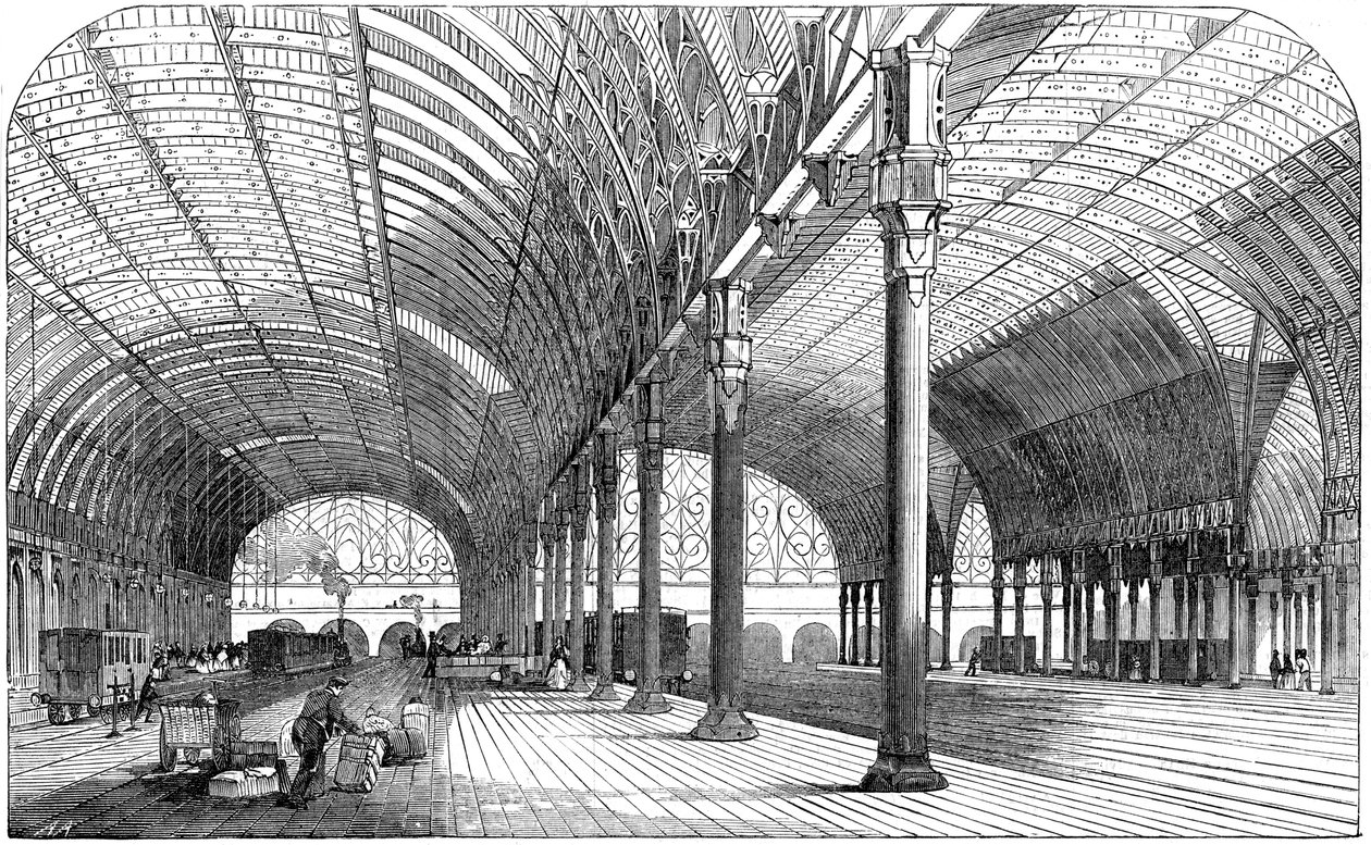 Paddington Station, londýnská konečná stanice Great Western Railway, 1854 od Unbekannt