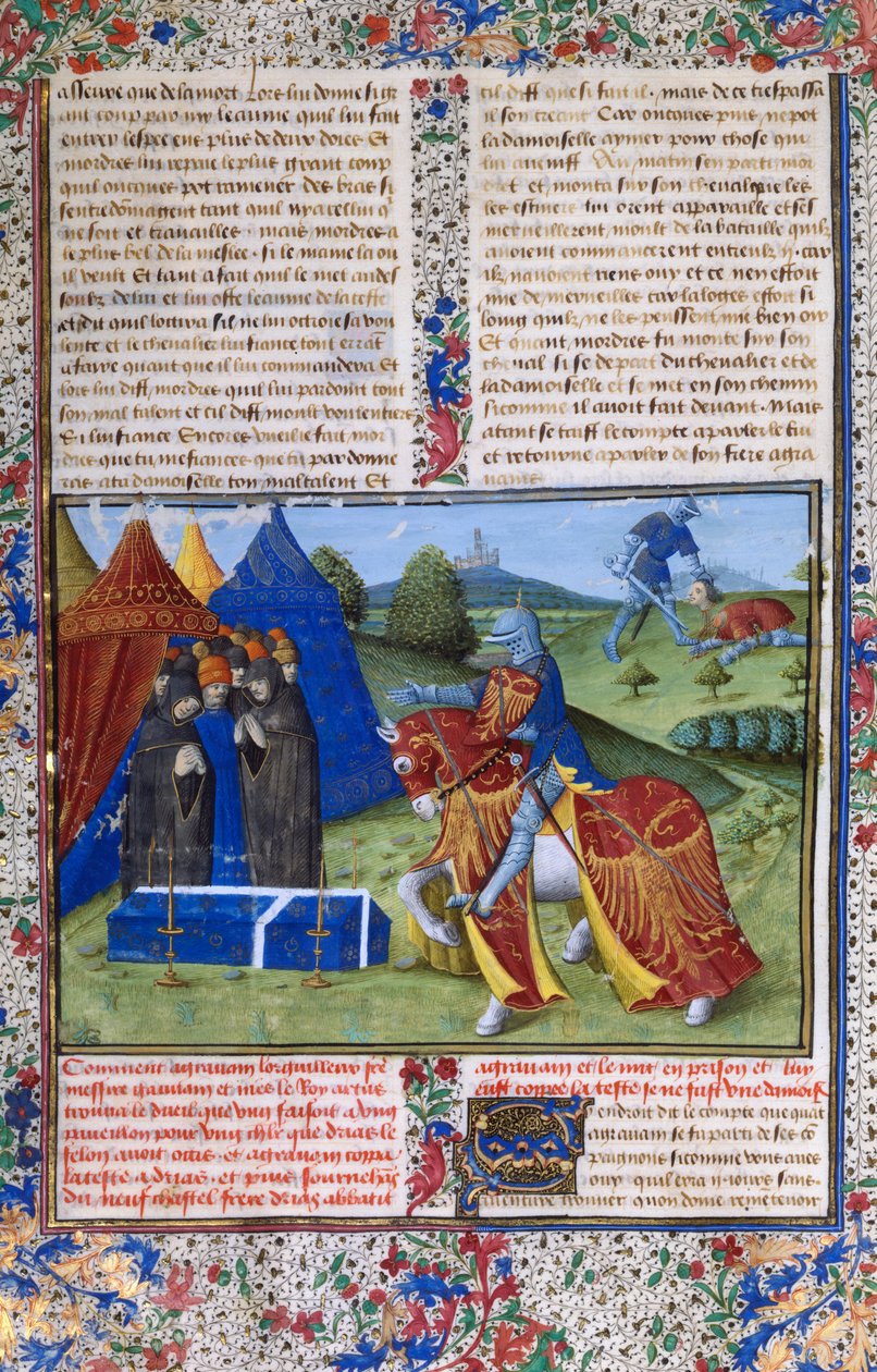 Stránka z Le Livre de Lancelot du Lac Kniha sira Lancelota od jezera, 15. století od Unbekannt