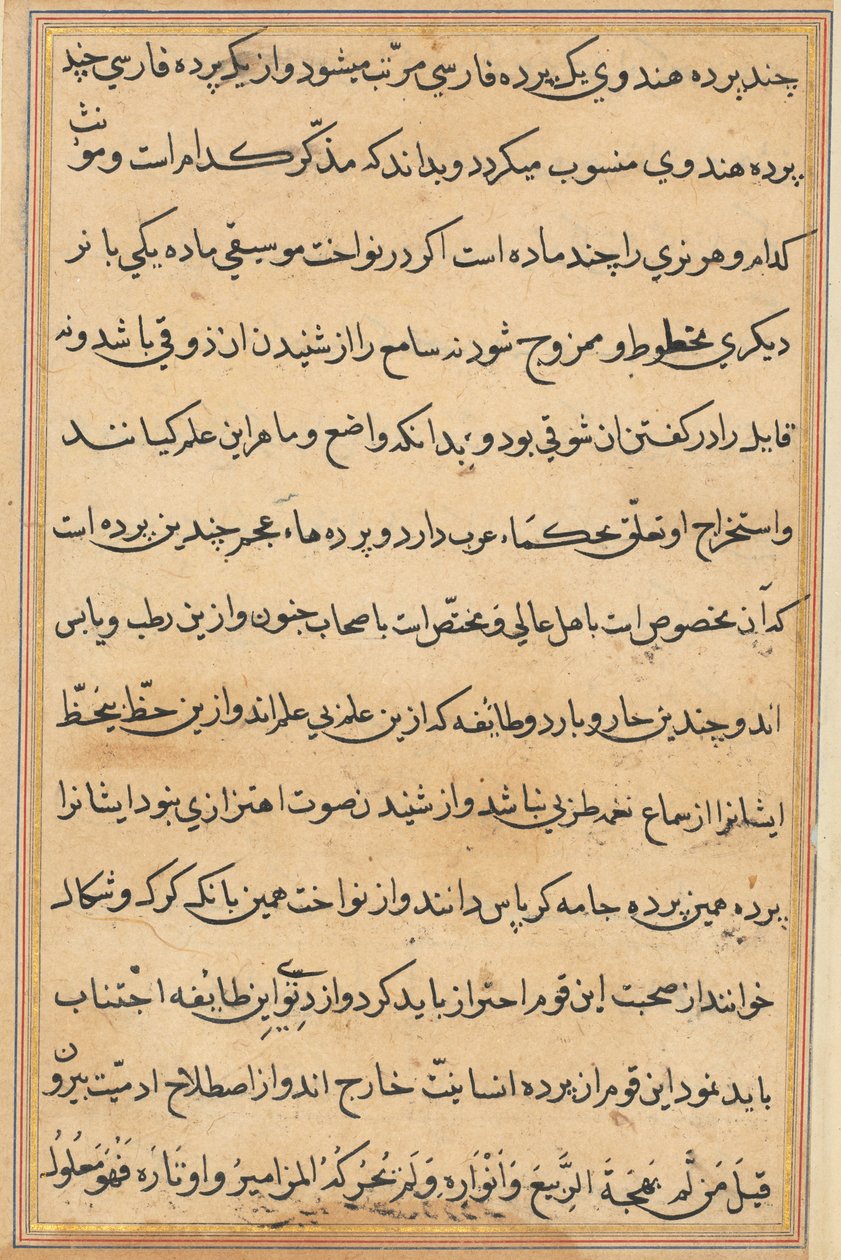 Stránka z Tales of a Parrot Tuti-nama: textová stránka, c1560. od Unbekannt
