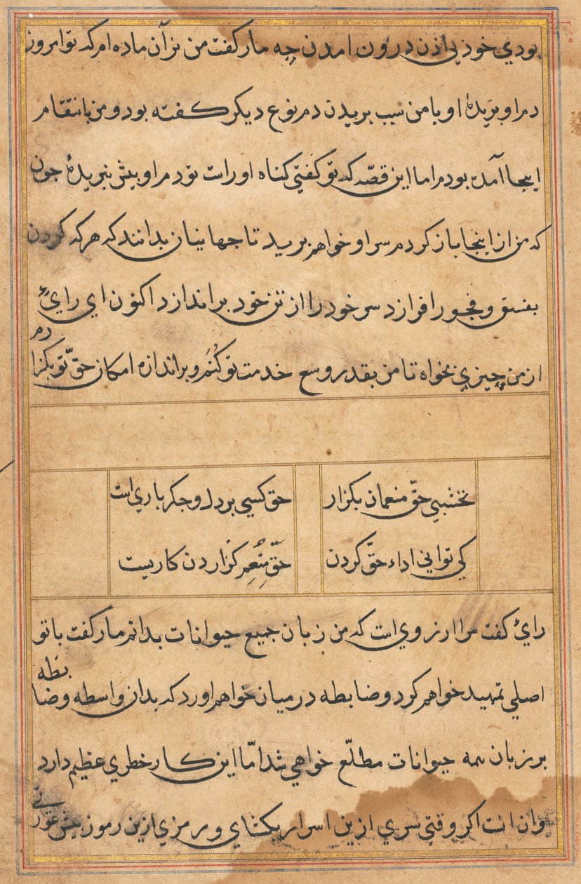 Stránka z Příběhů papouška Tuti-nama: textová stránka, c. 1560. od Unbekannt