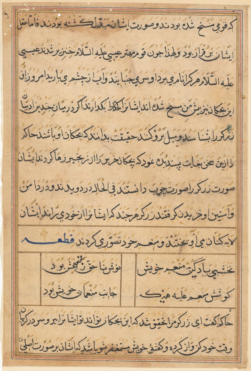 Stránka z Příběhů papouška Tuti-nama: textová stránka, c. 1560. od Unbekannt