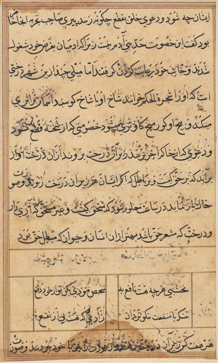 Stránka z Příběhů papouška Tuti-nama: textová stránka, c. 1560. od Unbekannt
