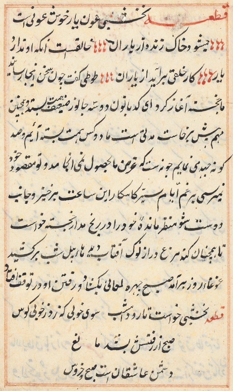 Stránka z Příběhů papouška Tuti-nama: textová stránka, c. 1560. od Unbekannt