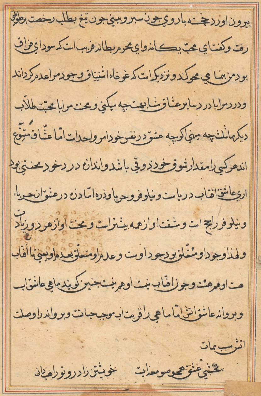 Stránka z Příběhů papouška Tuti-nama: textová stránka, c. 1560. od Unbekannt