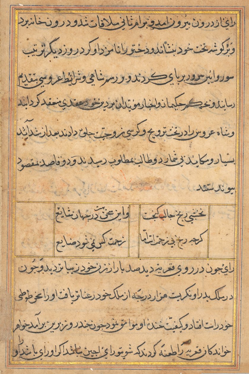 Stránka z Příběhů papouška Tuti-nama: textová stránka, c. 1560. od Unbekannt