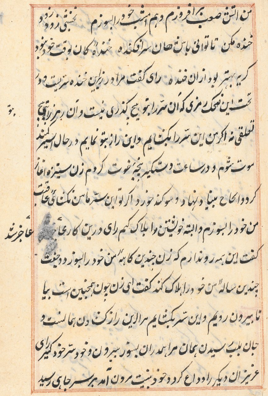 Stránka z Příběhů papouška Tuti-nama: textová stránka, c. 1560. od Unbekannt