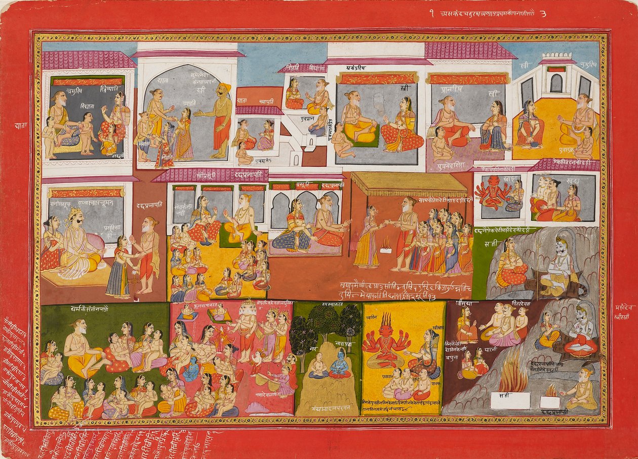 Stránka ze série Bhagavata Purana, c1780 od Unbekannt