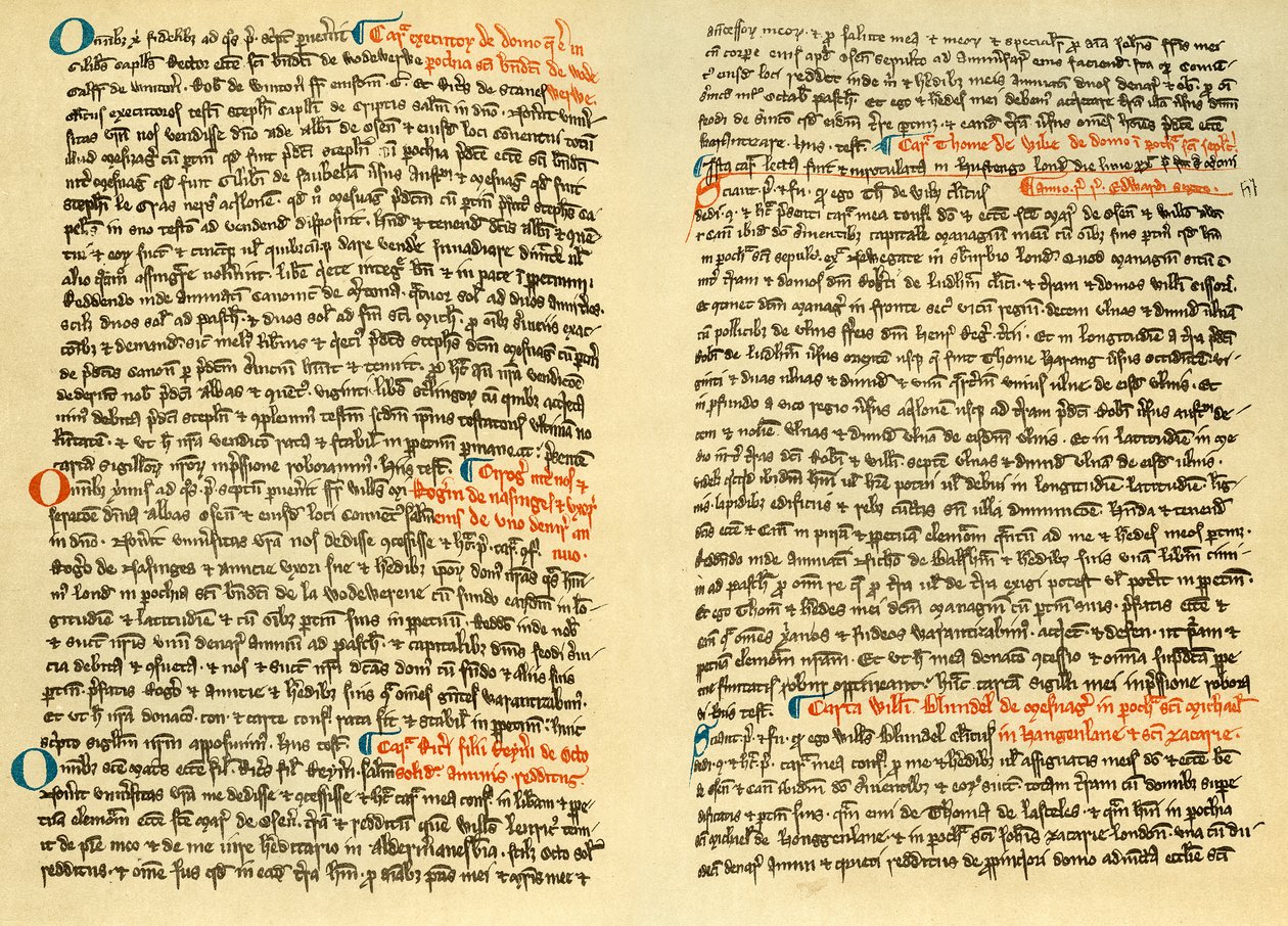 Stránky z kartuláře Osney Abbey, c1275 1886 od Unbekannt