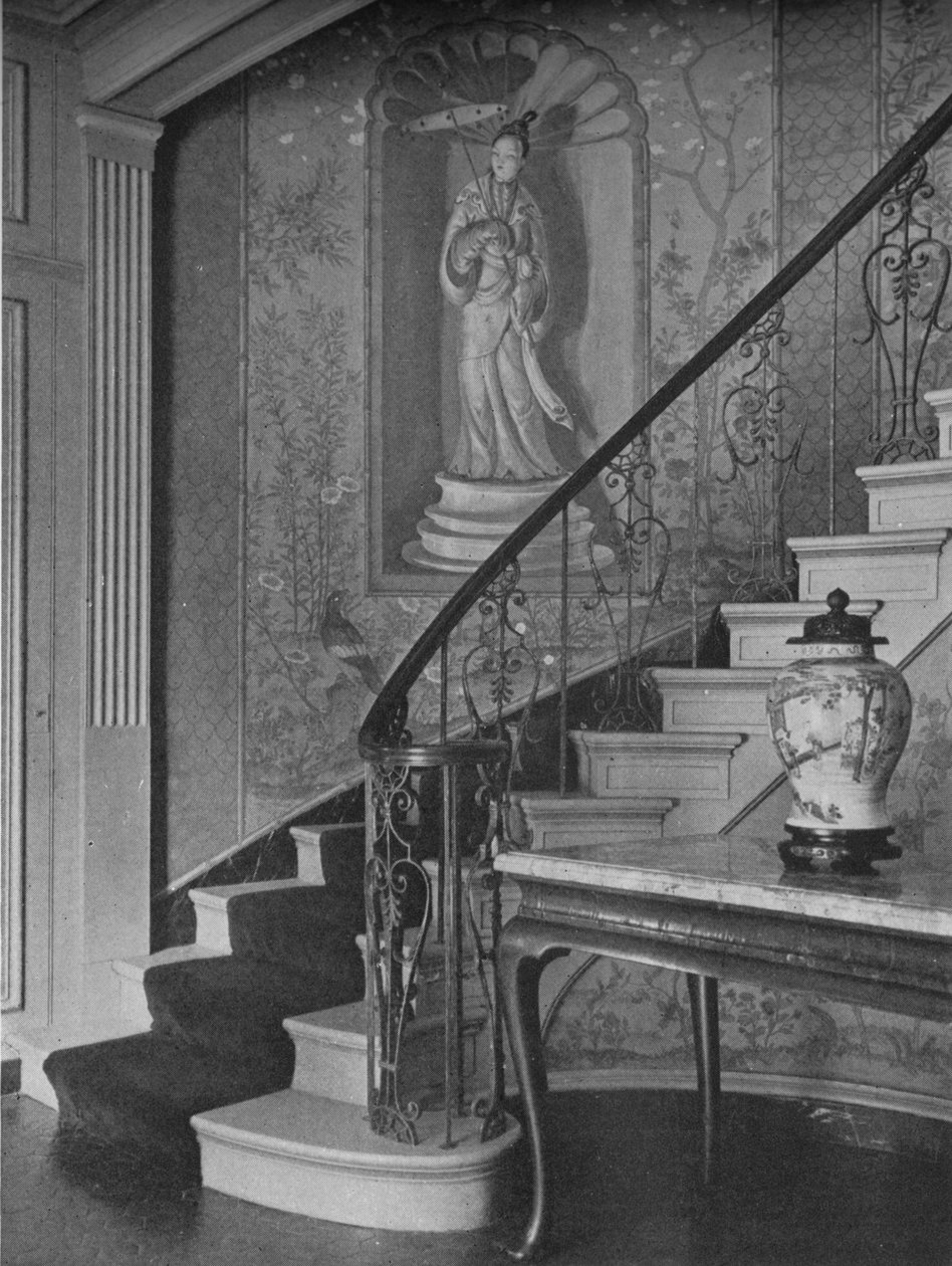 Malovaná výzdoba, stěna schodiště, dům paní WK Vanderbilt, New York City, 1924 od Unbekannt