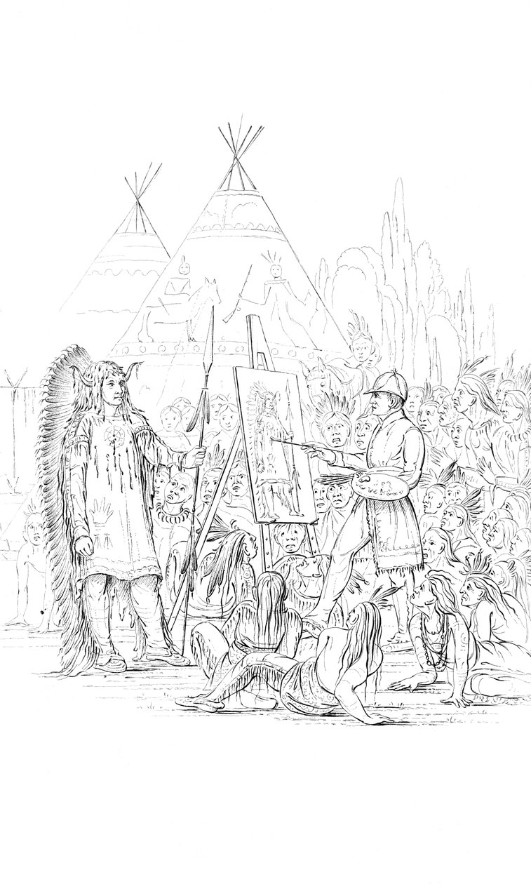 Malba portrétu domorodého Američana, 1841 od Unbekannt