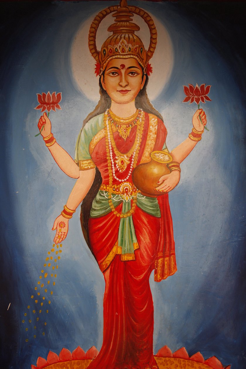 Obraz zobrazující bohyni Lakshmi, Haridwar, Indie od Unbekannt