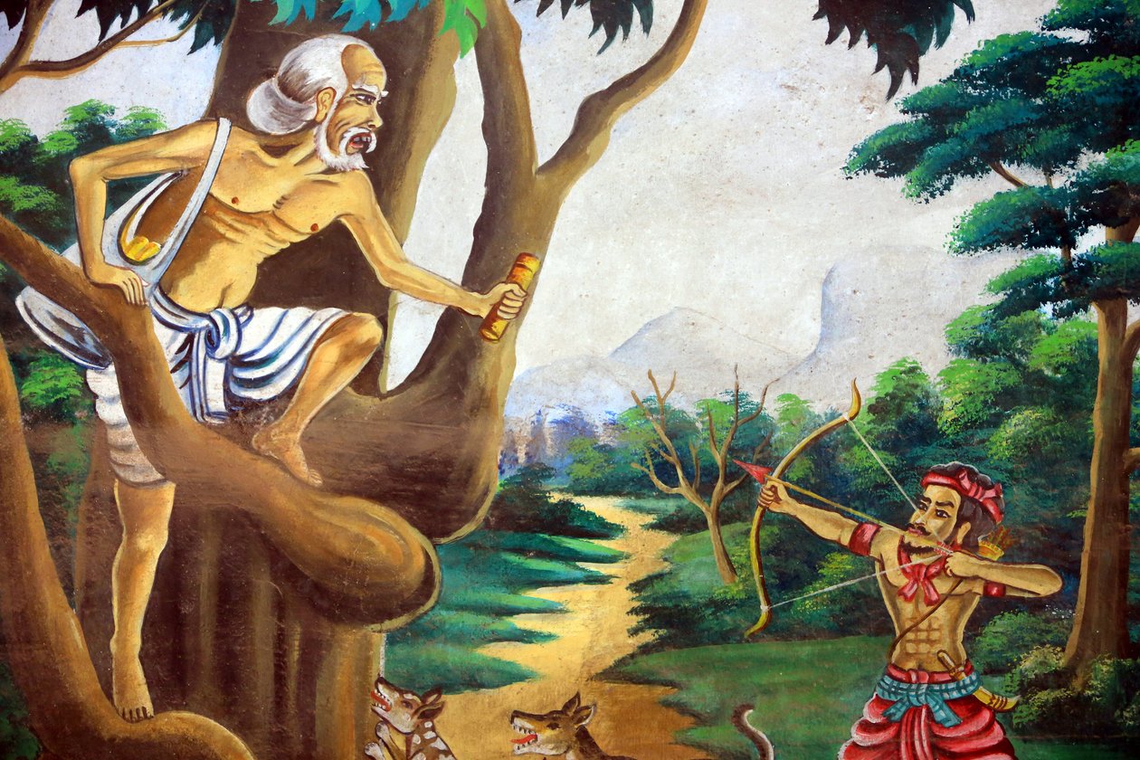 Obraz zobrazující životní příběh Buddhy Šákjamuniho. Wat Naxai. Vientiane. Laos, 20151106, Vientiane, Laos od Unbekannt