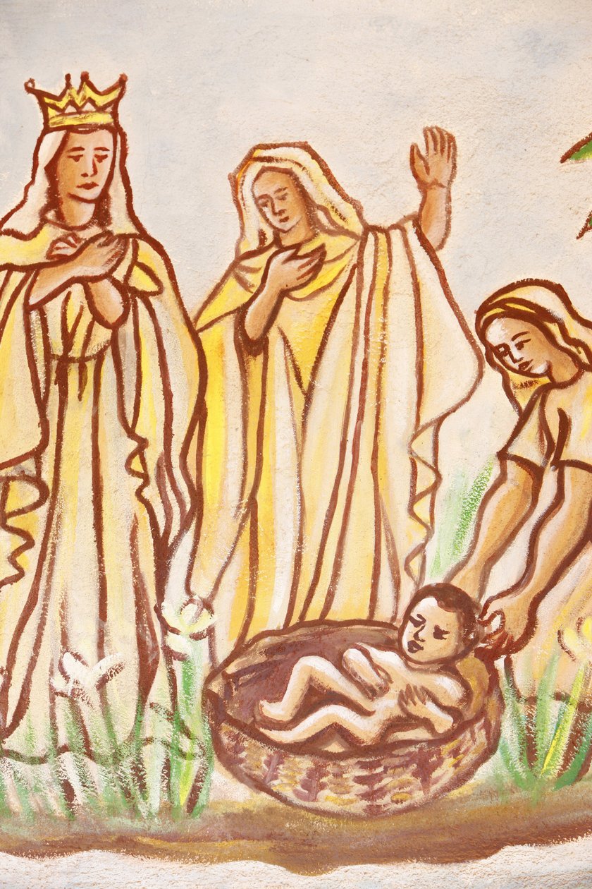 Malba v kostele Panny Marie z Toga: Mojžíš zachráněn, Togoville, Togo od Unbekannt
