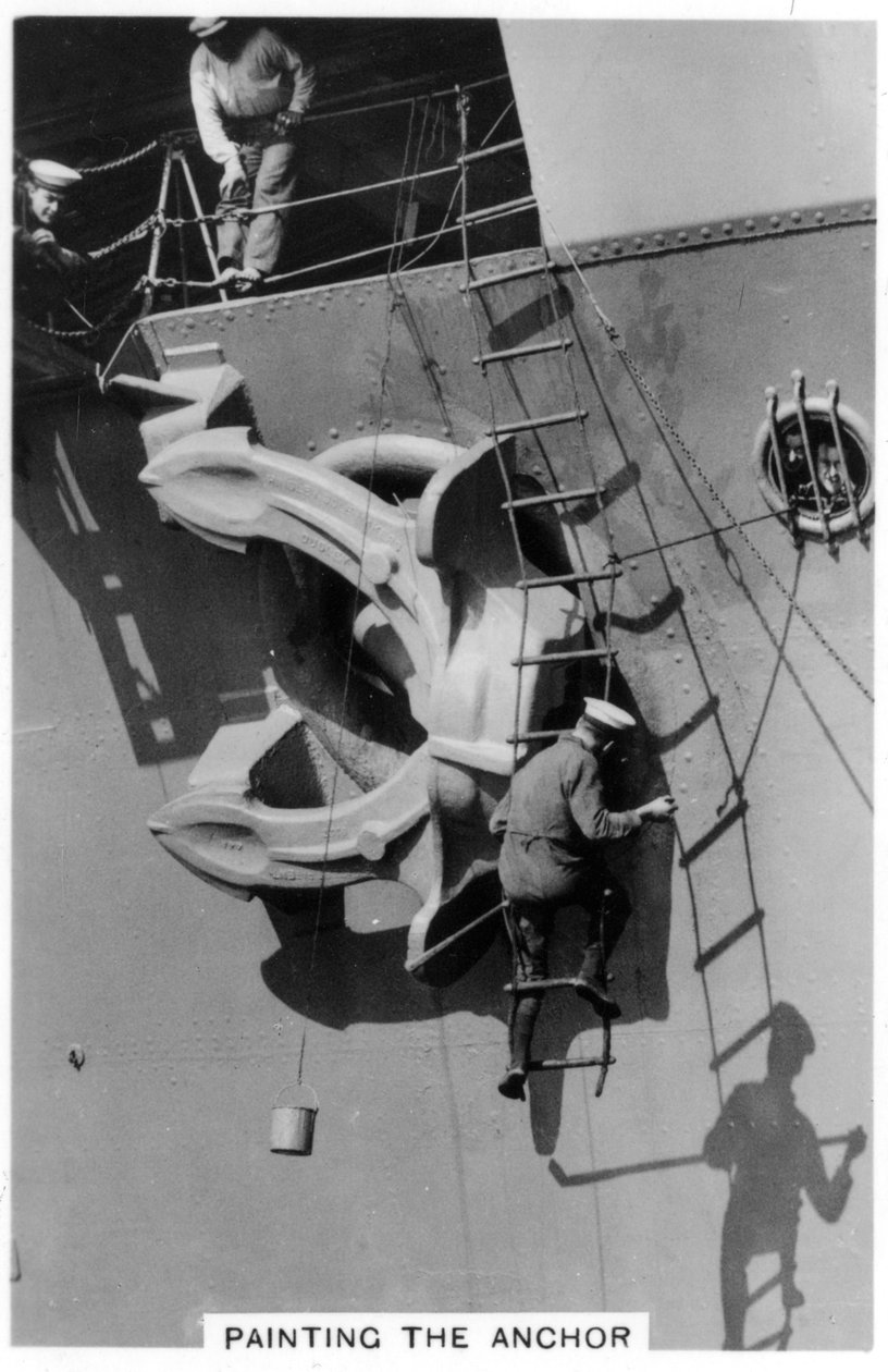 Malování kotvy letadlové lodi HMS Courageous, 1937 od Unbekannt