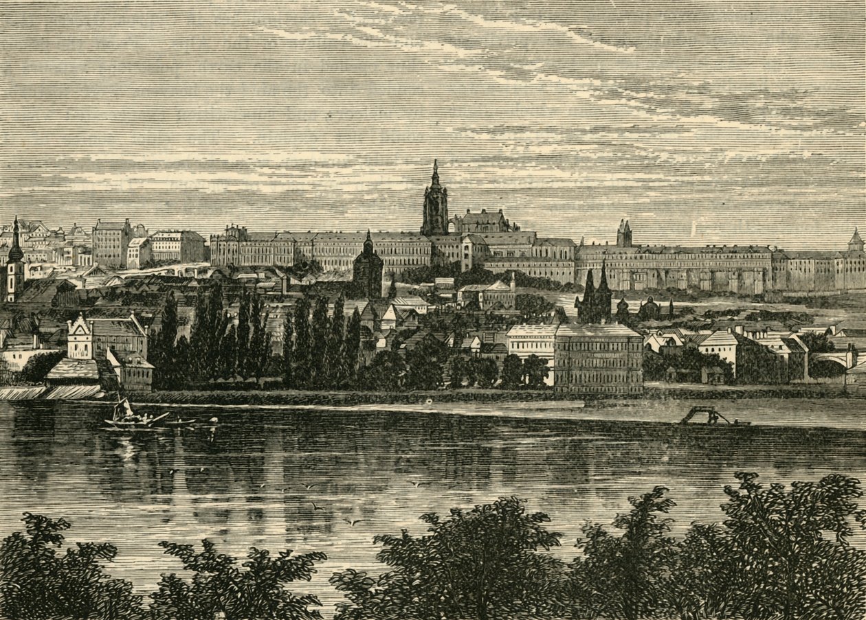Palác českých králů a katedrála Hradschin, Praha, 1890. od Unbekannt