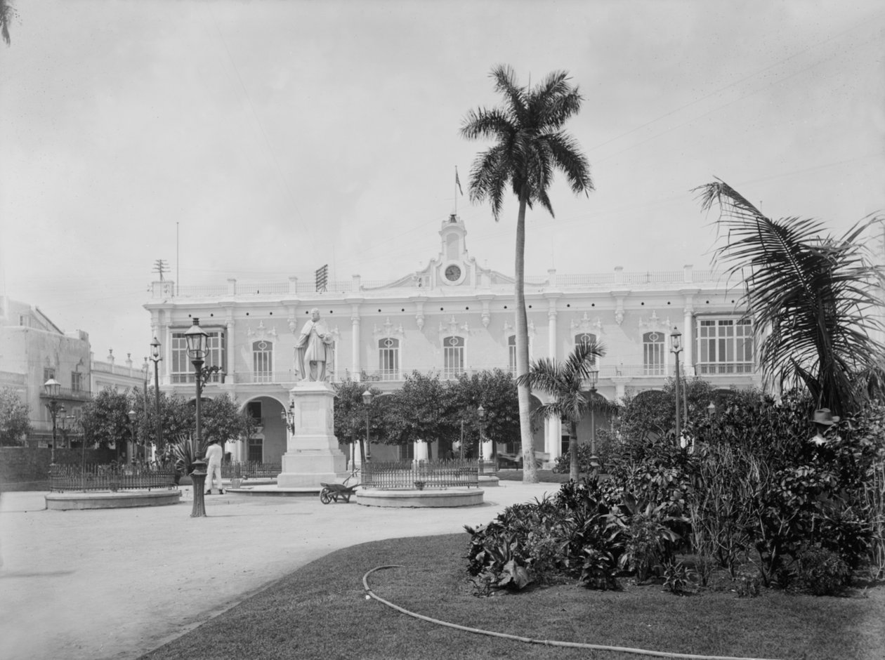 Palác guvernéra, Havana (černobílá fotografie) od Unbekannt