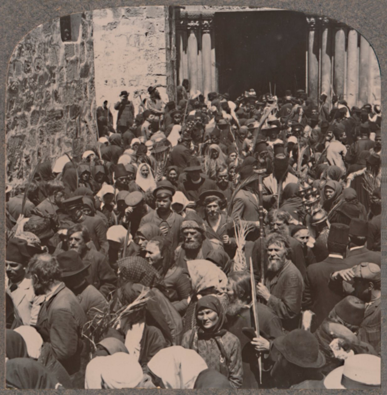Palmové procesí opouštějící kostel Božího hrobu, c1900 od Unbekannt