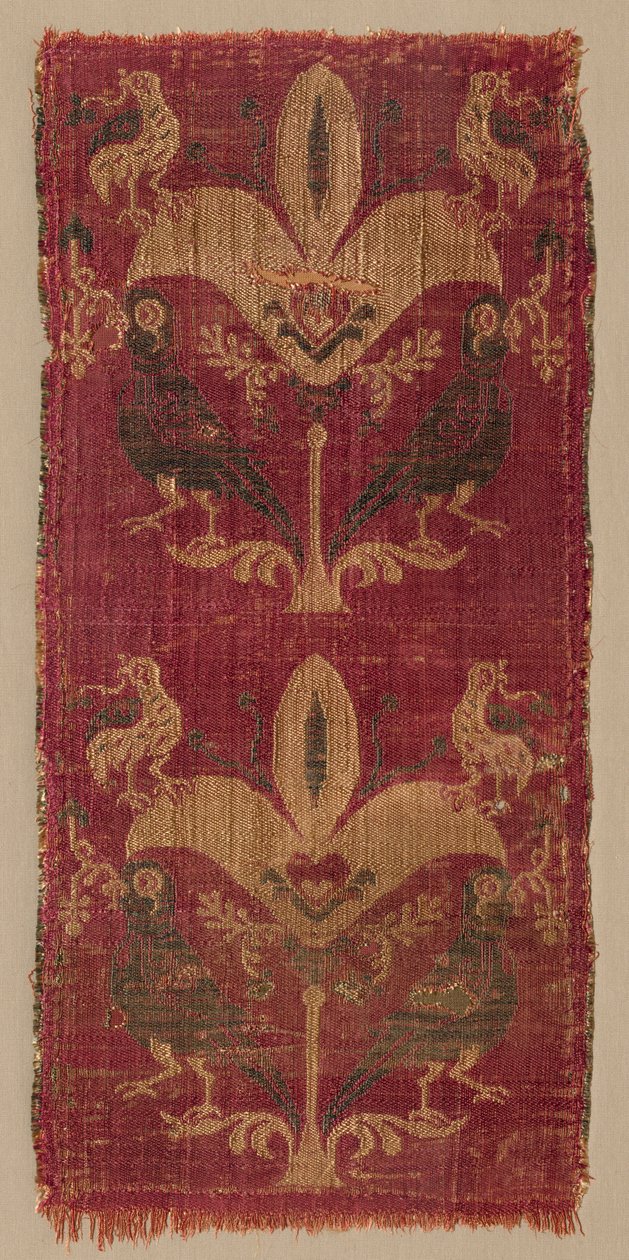 Palmety a ptáci z tuniky nebo záclony, 500-600. od Unbekannt