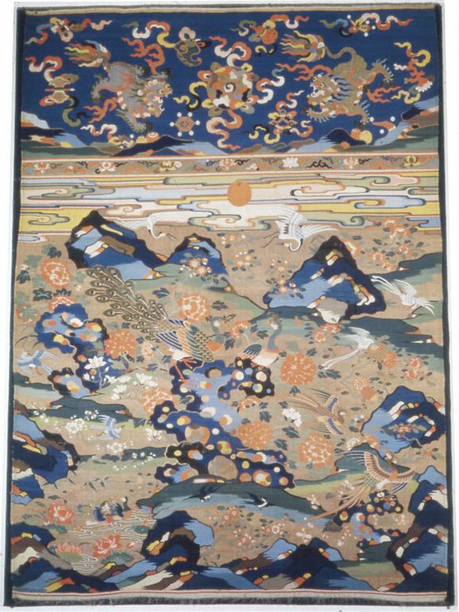 Panel Furnishing Fabric, Čína, pozdní dynastie Ming 1368-1644 dynastie Qing 1644-1911... od Unbekannt