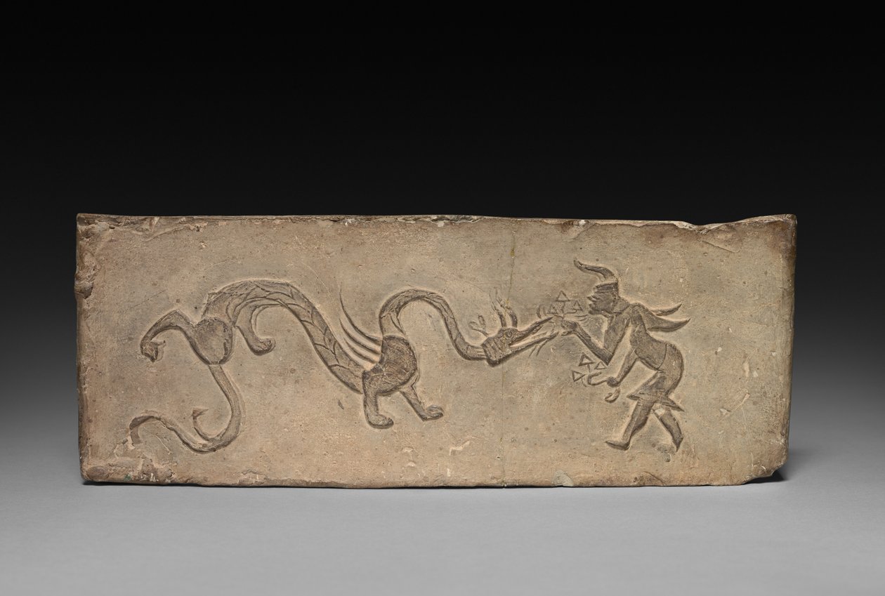 Panel z Model Cooking Spove: Fairy Feeding Lingzhi Fungus to a Dragon, 1. Century BC. od Unbekannt