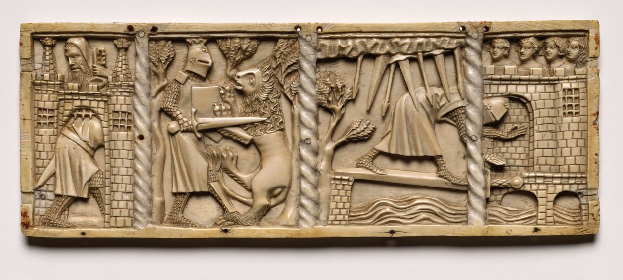 Panel z rakve se scénami z Courtly Romances, 1330. od Unbekannt