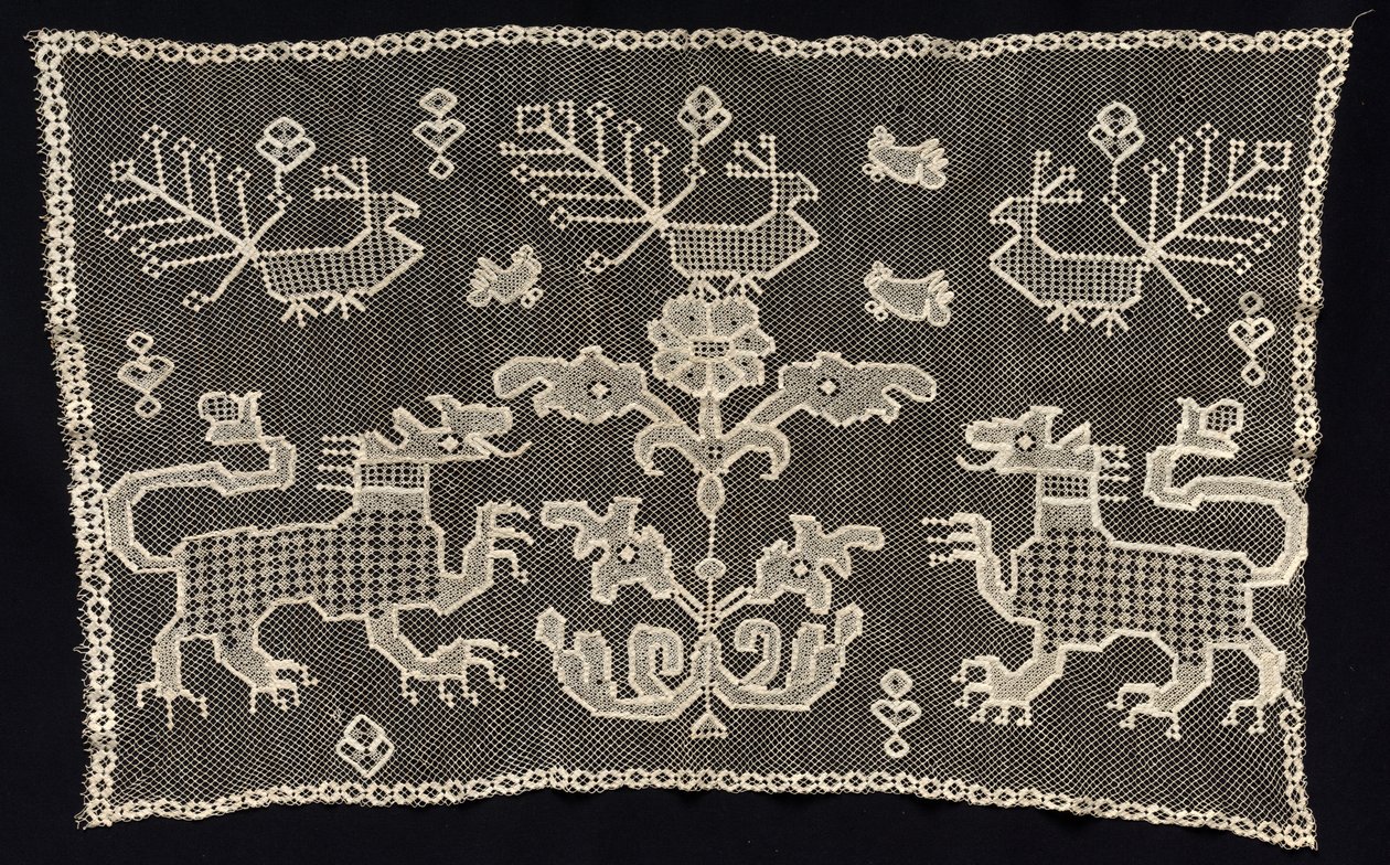 Panel s pantery, ptáky a květinovými motivy, 18.–19. století. od Unbekannt