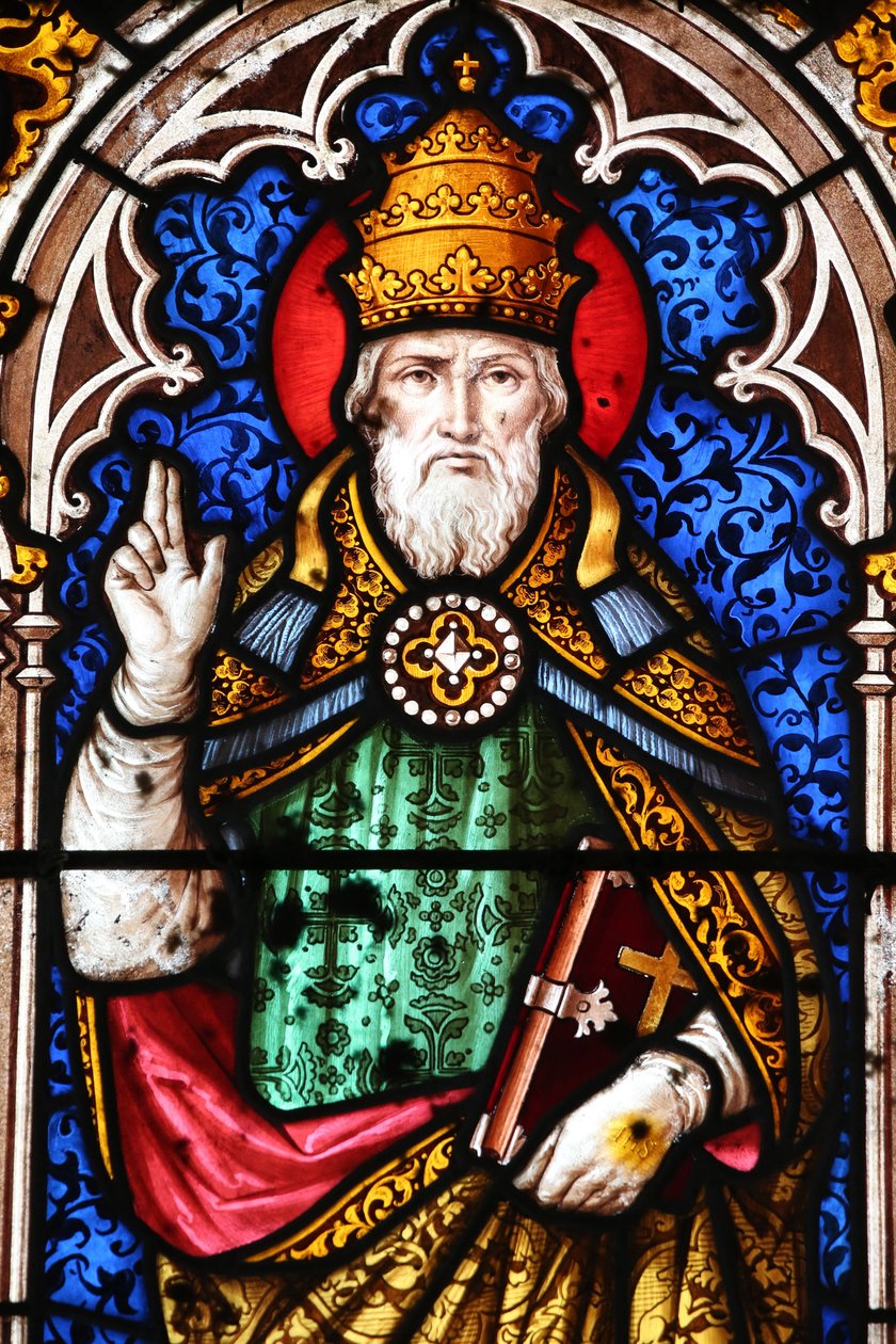 Pape Alexandre Ier (pape de 107 a 116) - kostel Saint Fargeau. Vitráž. Papež Alexandr I. Francie od Unbekannt