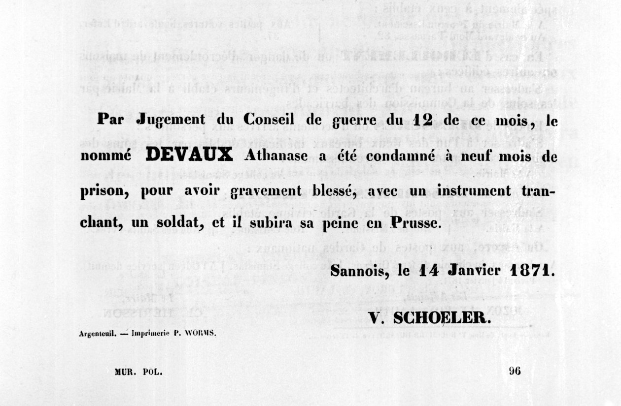 Rozsudkem Rady, z francouzských politických plakátů Pařížské komuny, leden 1871 od Unbekannt