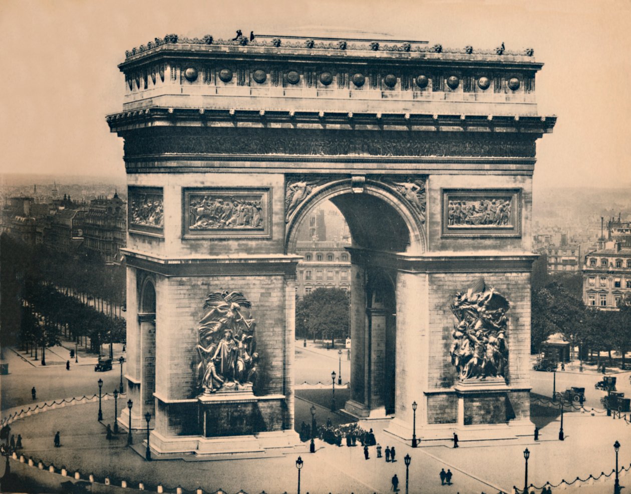 Paříž. - Vítězný oblouk. -LL, c 1910. od Unbekannt