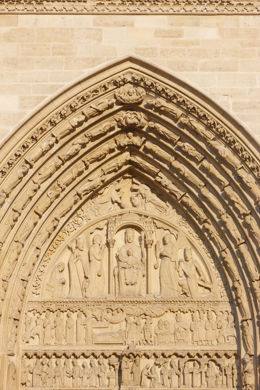 Pařížská katedrála Notre Dame západní křídlo: Brána svaté Anny, Paříž, Francie od Unbekannt