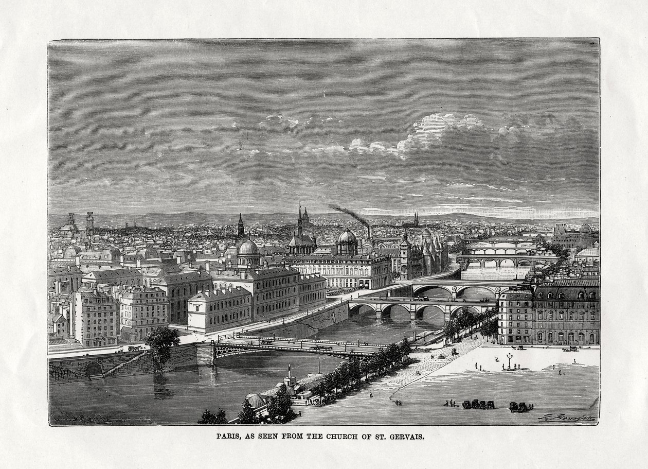 Paříž, jak je vidět z kostela St Gervais, Francie, 1879 od Unbekannt