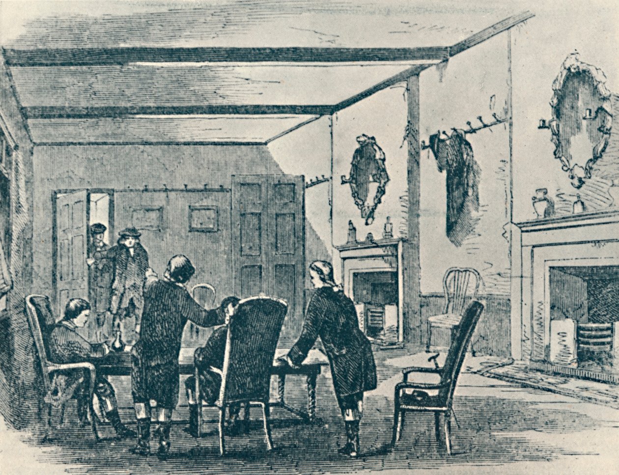 Parlor of the Three Crowns Inn, Lichfield, 1907 od Unbekannt
