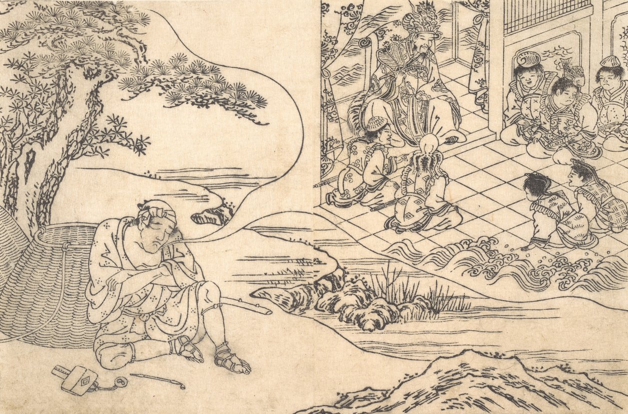 Parodie na Příběh mladého muže Lu: Snění rybáře, ca. 1700. od Unbekannt