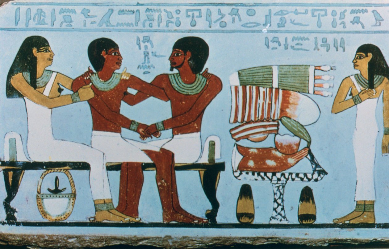 Část malované vápencové stély z Amenemhetu, Abydos, Egypt, 11. dynastie od Unbekannt