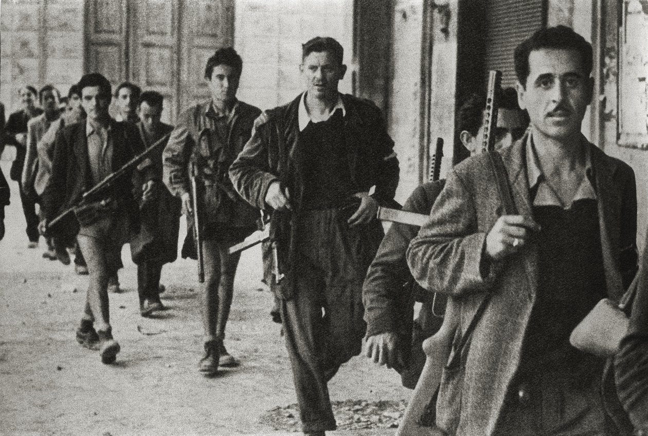 Partyzáni v Ceseně, Emilia Romagna, Itálie, říjen 1944 (b / e foto) od Unbekannt