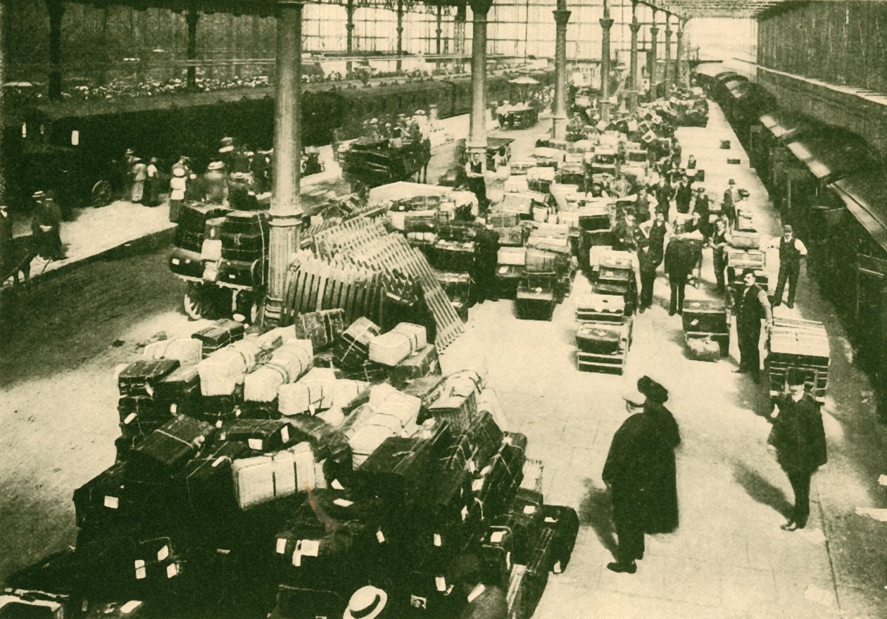 Zavazadla cestujících na Talbot Road Station, Blackpool, v sezóně prázdnin, 1930. od Unbekannt
