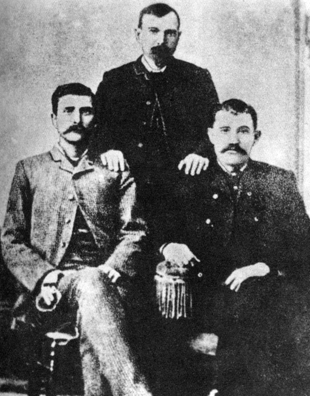 Pat Garrett, James Brent a John W Poe, šerifové z Lincoln County, c1880-1882 1954 od Unbekannt