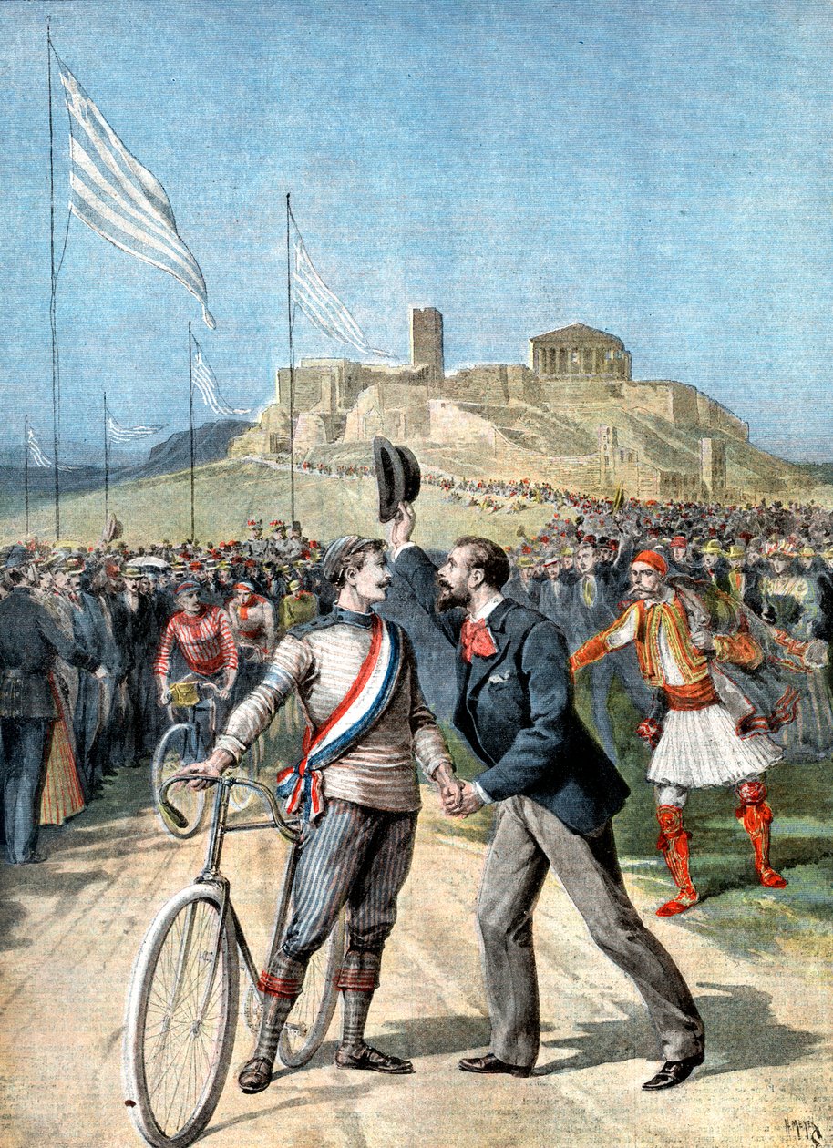 Paul Masson, vítěz cyklistického závodu na olympijských hrách v Aténách 1896 od Unbekannt
