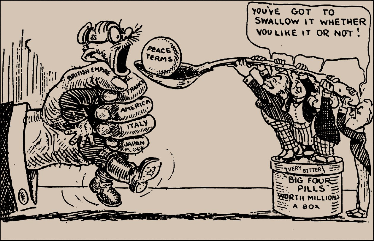 Mírové podmínky. Musíte to spolknout, ať se vám to líbí nebo ne, 1919. od Unbekannt