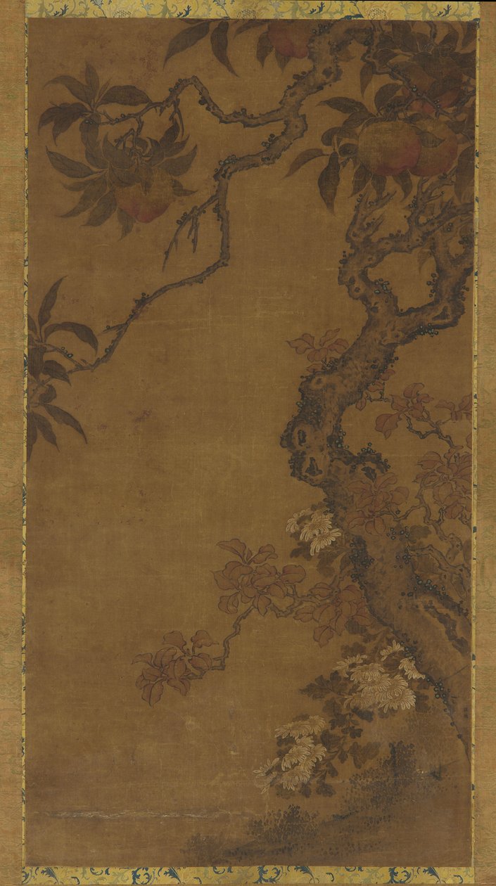 Broskve a chryzantémy, 1368-1644. od Unbekannt