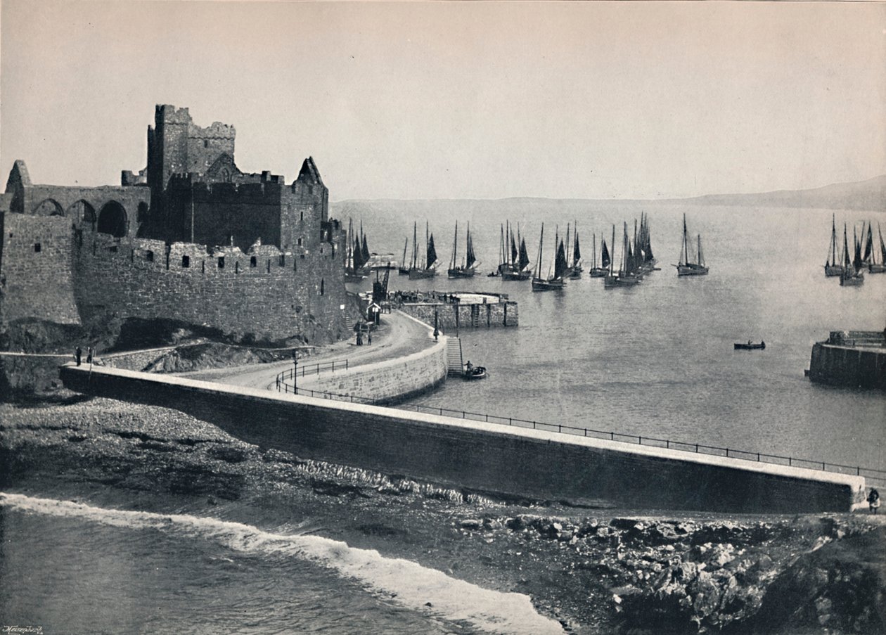 Peel - Starý hrad a přístav, 1895 od Unbekannt