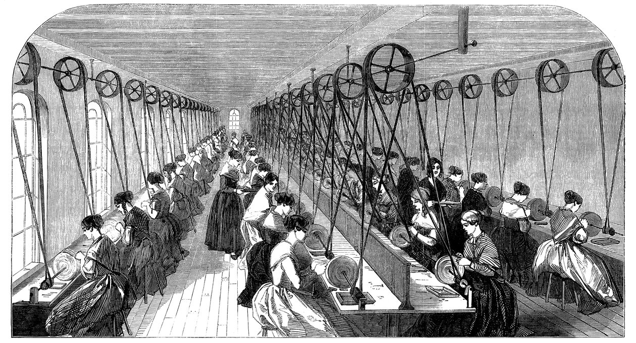 Brusírna per, továrna Hanks, Wells & Cos, Birmingham, West Midlands, 1851 od Unbekannt