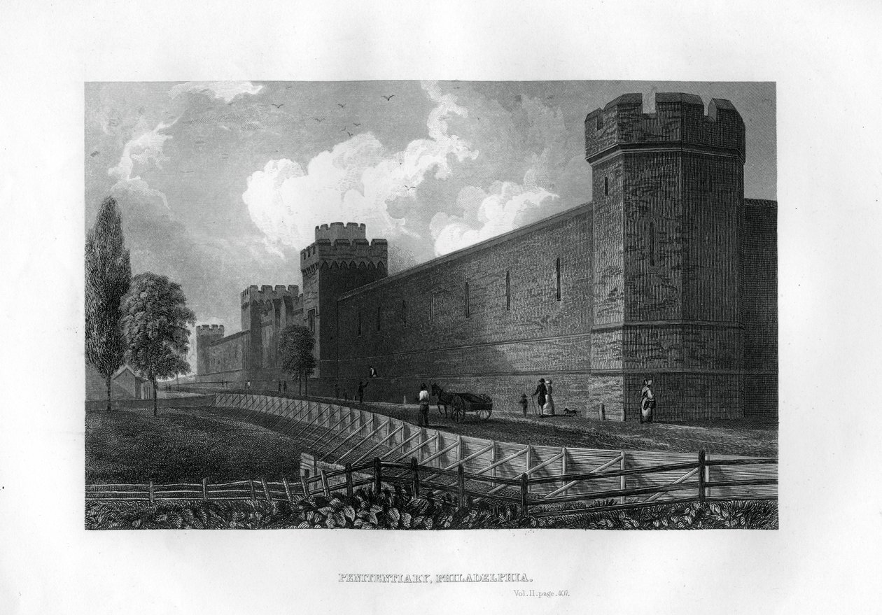 Vězeňská věznice, Philadelphia, Pennsylvania, USA, 1855 od Unbekannt