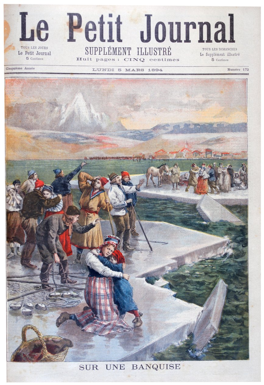 Lidé uvízli na ledových krách, Finsko, 1894 od Unbekannt