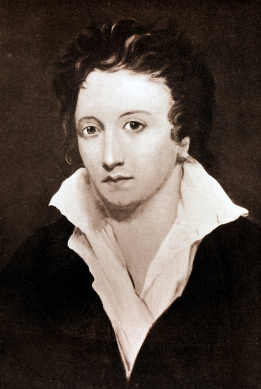 Percy Bysshe Shelley, anglický romantický básník, 19. století od Unbekannt